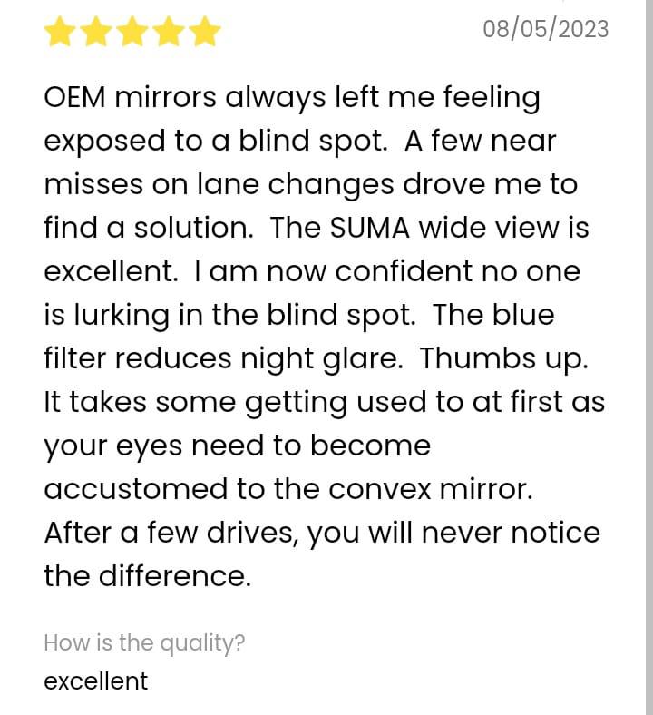 11th Gen Honda Civic Blind Spots?⚡Reduce Blind Spots & Glare⚡SUMA Mirrors (Customer's Review) WhatsApp Image 2024-03-23 at 9.10.55 PM